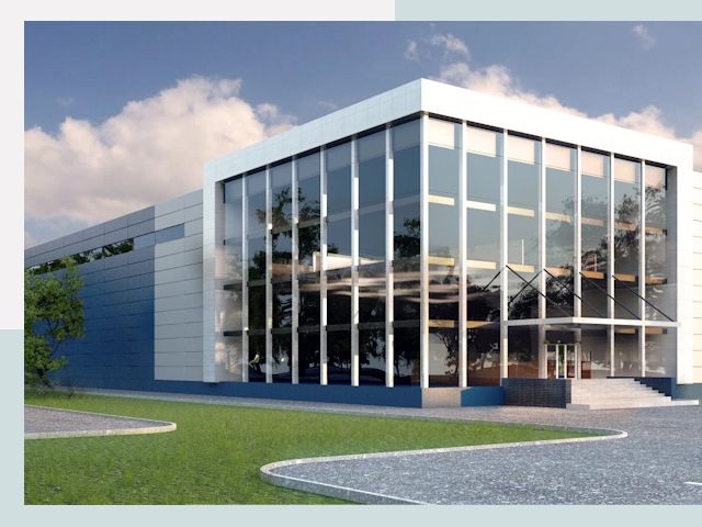 Торговые здания в зиме