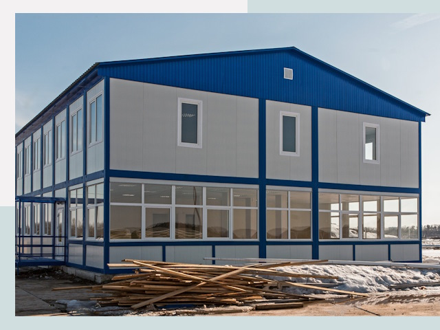 Строительство магазинов в зиме