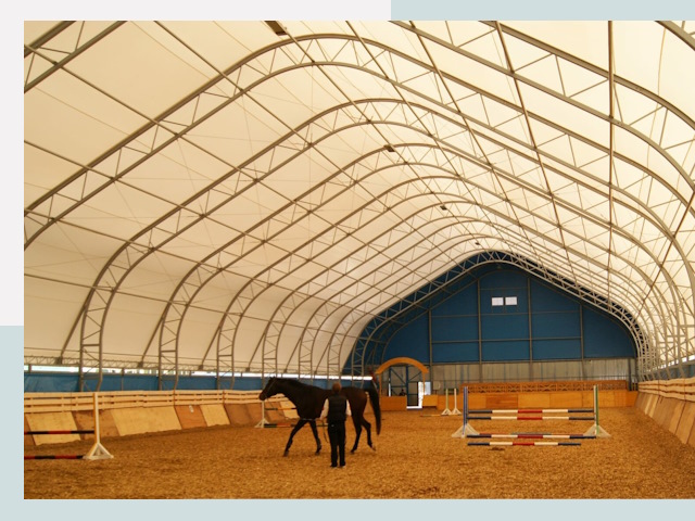 Строительство конных манежей в зиме