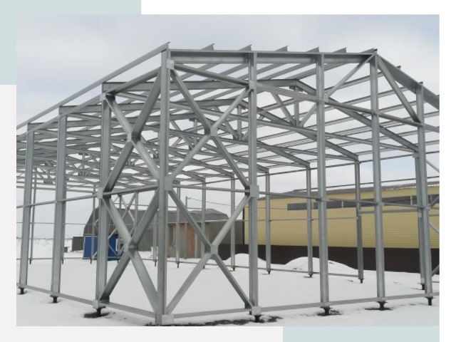 Каркасные ангары в зиме