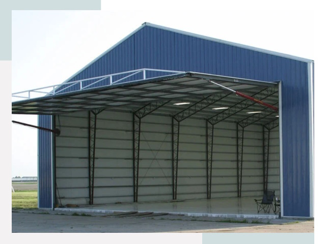 Прямо стенные ангары в зиме