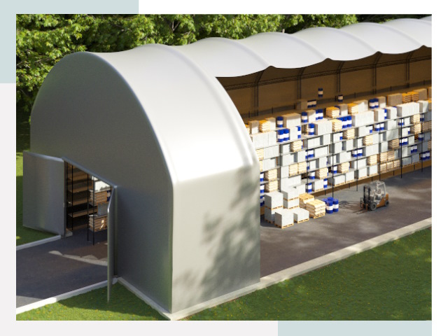 Тентовые ангары в зиме