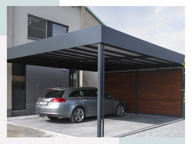 Металлические навесы в зиме