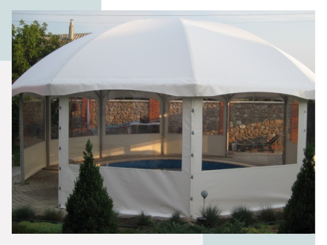 Тентовые павильоны в зиме