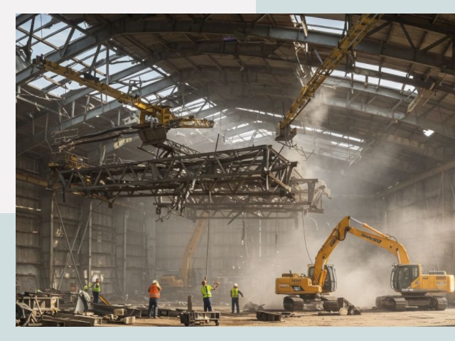 Демонтаж ангаров в зиме от 614 руб. за м²