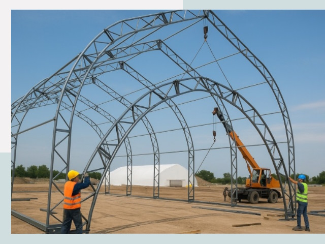 Монтаж ангаров в зиме от 614 руб. - Надежно и быстро